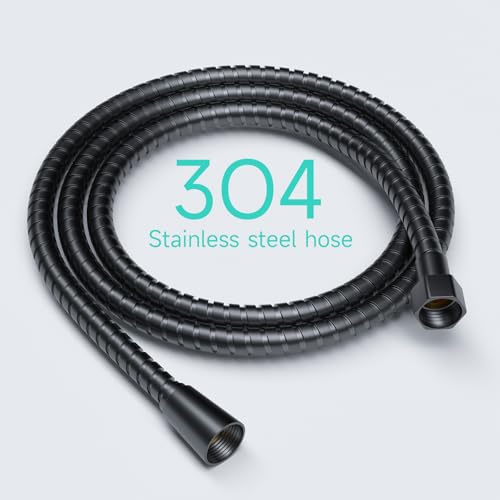 MAYYAYA Brass Ball Handheld Shower Head Holder, 59IN ShowerHead Hose, Black - color: Black