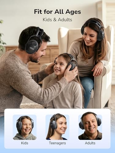 Dr.meter C06 Noise Cancelling Ear Muffs, 28NRR Ear Protection for Adults - color: Black Grey