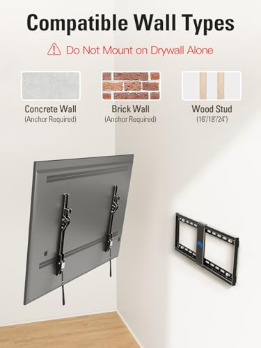Mounting Dream Tilting TV Wall Mount for Most 37-90 Inch TVs up to 132lbs - size: For 37"-90" TV