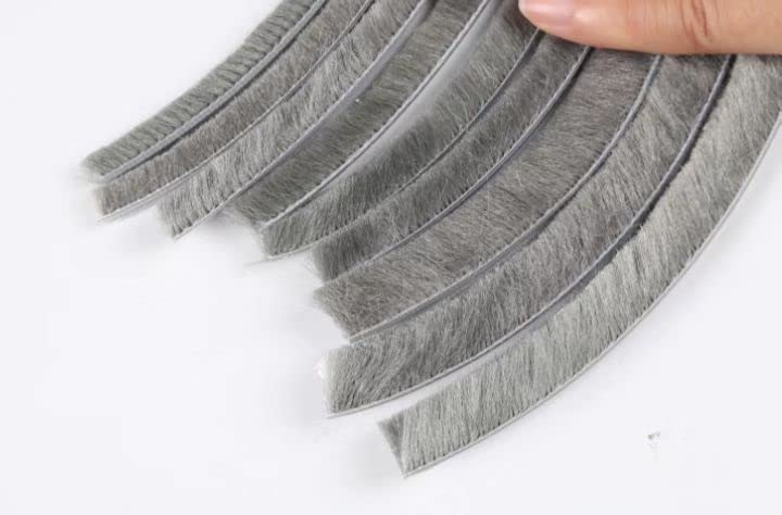 Weather Stripping Door Seal - 5m (16ft) Brush Weather Stripping, Card-Slot Seal Strip Pile Weatherstrip for Door Window (5mm x 6mm (Baking 0.197 x Brush 0.236 Inch) Gray) - size: 5 mm x 6 mm