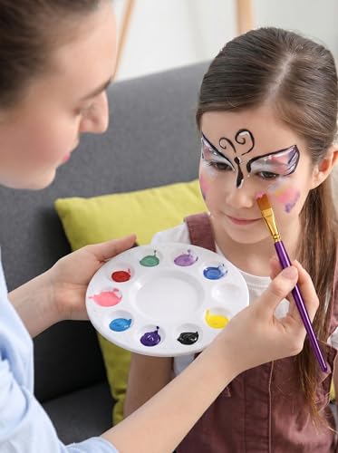 DUGATO Paint Brush & Palette Set, 20 Brushes with 5 Mixing Trays, Purple - color: Purple