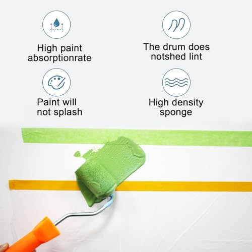 15 Pieces Paint Roller Cover, 6 inch Foam Roller Brushes - size: 6",15pcs