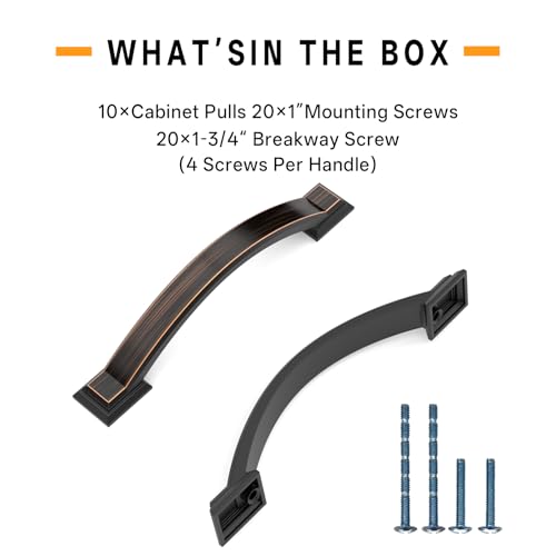 10 Pack 3.75 inch Cabinet Pulls Oil Rubbed Bronze Cabinet Handles Drawer Pulls for Kitchen Cabinet Cupboard - color: Oil Rubbed Bronze, size: 3.75 inch（96mm）, style: 10 Pack