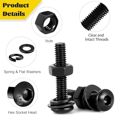 1080PCS M3 Button Screws Assortment Kit, M3x6/8/10/12/16/20/25/30 mm - size: M3 1080pcs