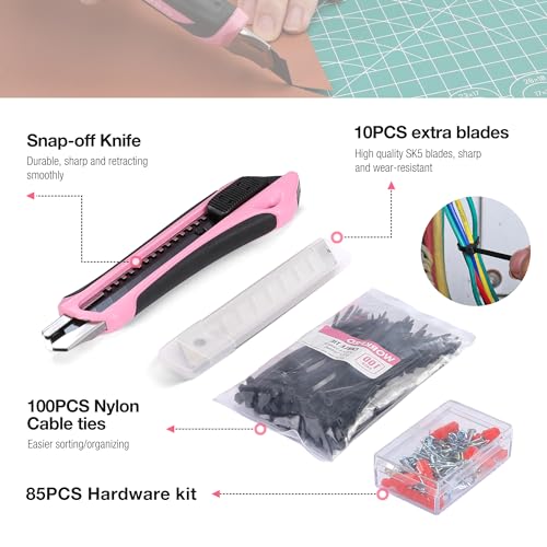 WORKPRO 258PCS Pink Tool Set, Portable Home Basic Tool Kit Box for Women