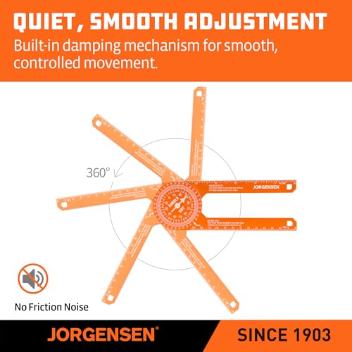 Jorgensen 7" Aluminum Miter Saw Protractor, Angle Finder Tool