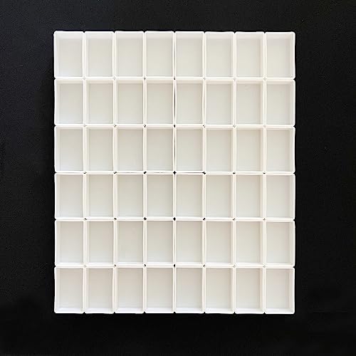 48Pcs Empty Watercolor Paint Pans – Full Pans, 3ml White Plastic Pans - style: 48Pcs Full Pans