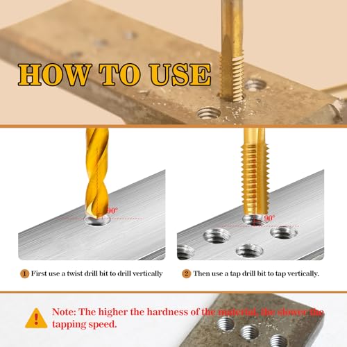 3/8"-16 UNC Tap and 5/16" Drill Bit for Metal, M2 HSS Drill and Tap Set - size: 3/8"-16 Tap, 5/16" Drill