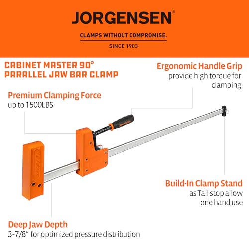 Jorgensen 36-inch Bar Clamps Set, 2-pack Cabinet Master 90° Parallel Clamps - size: 36 Inch