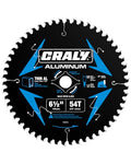 CRALY 6-1/2 Inch 54 Teeth Aluminum and Non-Ferrous Metal Cutting Circular Saw Blade, 5/8 Inch Arbor, Carbide Tipped, Thin Kerf, Black Ice™, for Thin Aluminum, Plastic, Composite(C0654AL) - size: 6-1/2", 5/8" arbor, 54T