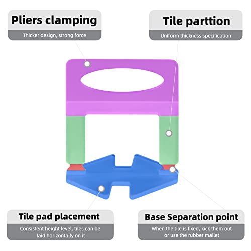 Tile Leveling System 1000-Piece Tile Leveling Spacer Clips and 300-Piece Reusable Wedges Tile Leveler Tool Set for Ceramic Tile and Stone Installation (1/16 Inch) - size: 1/16 inch