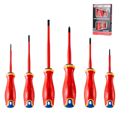 HAUTMEC 6PC Insulated Screwdriver Set 1000V Electrician Screwdriver Set - color: Insulated Screwdriver