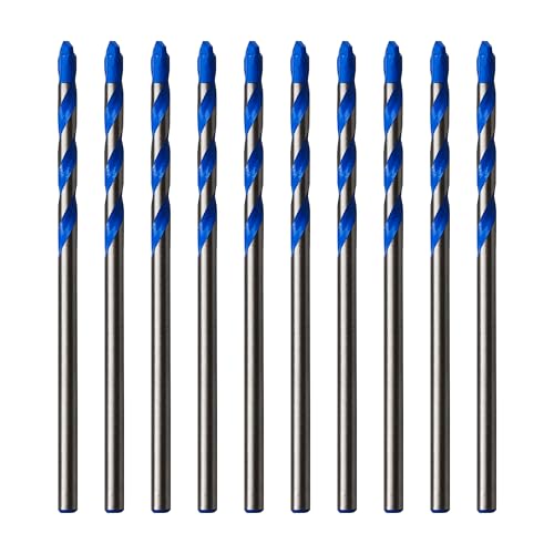 10PCS 5/32" Solid Carbide Drill Bit Set, Masonry Drill Bits, Concrete Drill Bits, Carbide Drill Bits for Glass, Tile, Brick, Cement, Plastic, Wood - size: 5/32"-10PCS