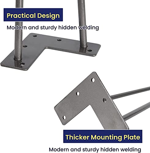 SMARTSTANDARD 6 Inch Heavy Duty Hairpin Furniture Legs, Grey 4PCS - color: Grey, size: 6 Inch