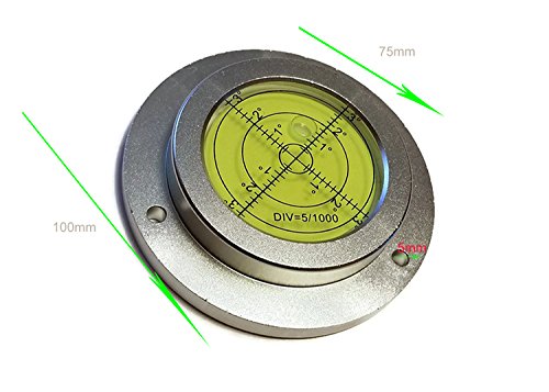 4" High Accuracy Aluminium Housing Big Bullseye Level Bubble Spirit Level with Mounting Hole for RV Crane Pile Driver - size: 100mm/4"