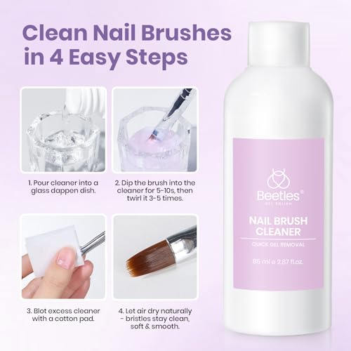 Beetles Nail Art Brushes Cleaner and Conditioner, 85ml (2.87 Fl.oz) - color: A - Clear-01