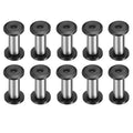 HARFINGTON 10pcs Knife Handle Screws 5 x 17mm M4 Torx Sink Head Stainless Steel Pocket Knife Pivot Pin Folding Knives Bolts Fasteners for Blade Fixing, Black/Silver - size: 5 x 17mm
