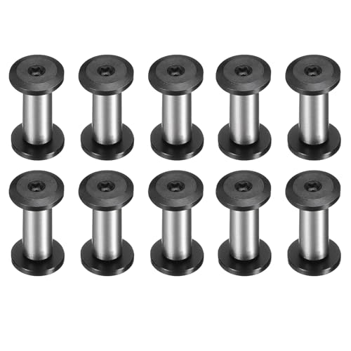 HARFINGTON 10pcs Knife Handle Screws 5 x 17mm M4 Torx Sink Head Stainless Steel Pocket Knife Pivot Pin Folding Knives Bolts Fasteners for Blade Fixing, Black/Silver - size: 5 x 17mm