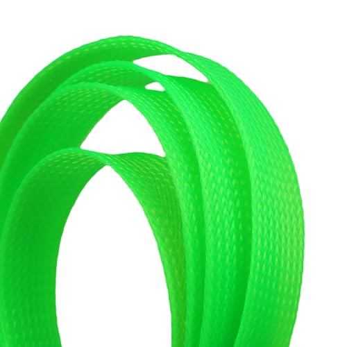 25ft PET Expandable Braided Cable Sleeve 1 inch(25mm) Pet Braided Cable Sleeve for Audio Video Device Wire Automotive Wire(Green) - color: Green, size: 25mm"(1 inch)