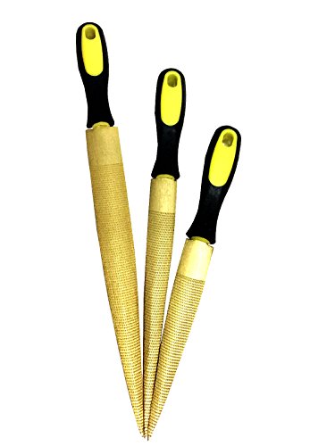 Golden 6/8/10 Inch Wood Rasp File Set (3-Pack) | Golden Brand Double-Cut Teeth for Shaping Soft Metal & Plastic, Includes Storage Bags - size: 6-8-10 inch Golden Wood rasp