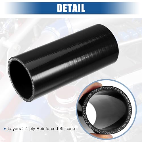 uxcell 4-Ply ID 6" Length Silicone Reducer Hose Black for Car Intercooler - size: 2.25" ID