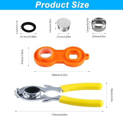 6 Pcs Faucet Aerator Removal Wrench Kit Sink Bubbler Wrenches M24 Aerators