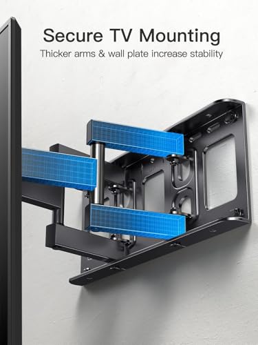 Pipishell TV Wall Mount for 26-74 inch LED LCD OLED 4K TVs up to 99lbs, Full Motion TV Mount Bracket Articulating Swivel Extension Tilting Leveling Max VESA 400x400mm, Fits 12/16 Inch Wood Studs - size: 26-74 inch TVs, style: TV Mount without LED