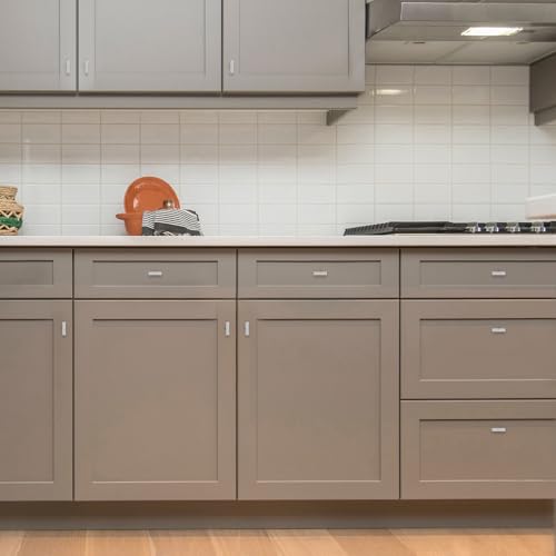 Ravinte Square Cabinet Knobs, 15 Pack 2" Cabint Handles, Brushed Nickel - color: Brushed Nickel, size: 2 inch single hole