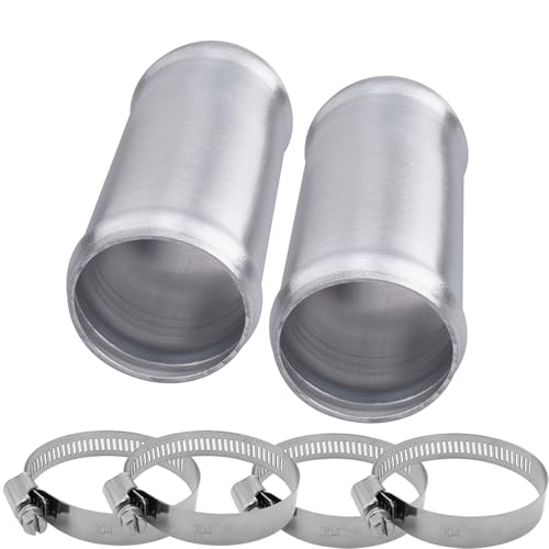 AC PERFORMANCE 1.75" (45mm) OD Aluminum Alloy Hose Joiner Silicone Pipe Connector Bead, 4" Length with 304 SS Clamps, Pack of 2 - size: 1.75" (45mm) - 2PCS