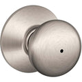 SCHLAGE Plymouth Bed/Bath Privacy Door Knob with Lock, Satin Nickel - color: Satin Nickel, size: Standard