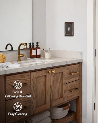 Switch Plates Outlet Covers, 4-Pack Metal Wall Plates, Aged Bronze - color: Aged Bronze, size: 1 Toggle 4PK
