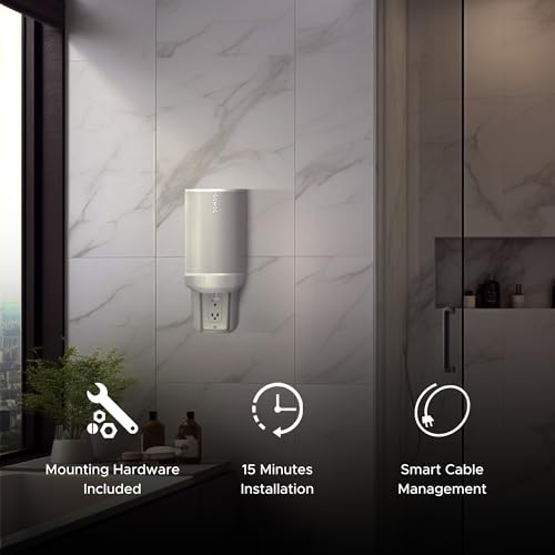 Sound Bass ERA100 Shelf Wall Outlet AC, White, Plug Mount Organizer - color: White