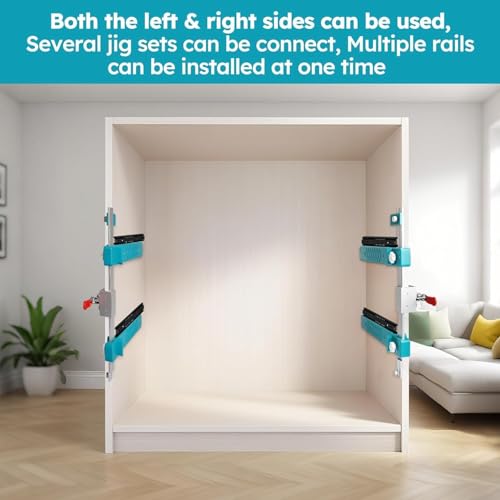 Drawer Slide Jig with Toggle Clamp & Magnetic Arm, Precision Cabinet Tool