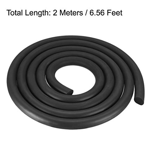 uxcell Foam Rubber Seal Weather Strip 14mm Diameter 2 Meters Long Black - size: 14mm x2m