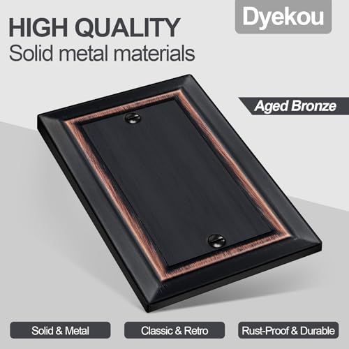 Metal Wall Plate for Electrical Outlets, Applicable to Single Blank, 4 Pack - size: single Blank