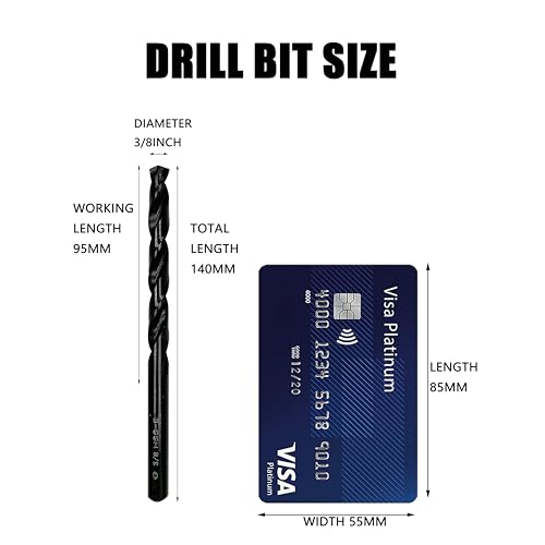 3/8inch HSS M35 Cobalt Twist Drill Bits for Metal - size: 3/8inch (5pcs)