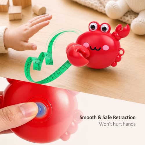 Cute Red Crab Fashion Measuring Tape 79", Sewing Gifts w/Keychain - color: A3-Red Crab