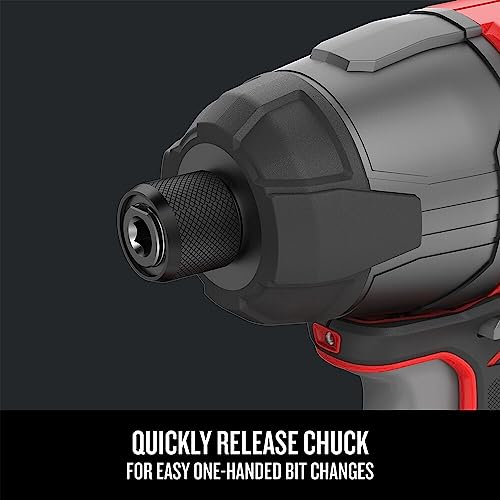 CRAFTSMAN 20V MAX Impact Driver Kit, 1/4 Inch, 2,800 RPM, LED Work light, Battery and Charger Included (CMCF800C1) - style: 20V MAX Impact Driver Kit