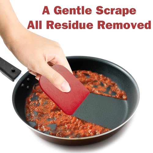 Pan Scraper, 10 Pcs Pot & Dish Scraper Plastic, Sturdy Scraper Kitchen Tool, Red - color: Red, size: 10 Pcs