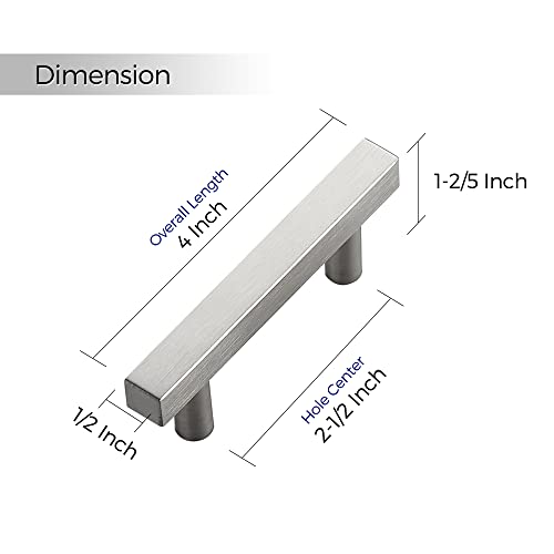 Ravinte Square Cabinet Handles, 15 Pack, 2.5" Hole Centers, Brushed Nickel - color: Brushed Nickel, size: 2.5 inch hole center