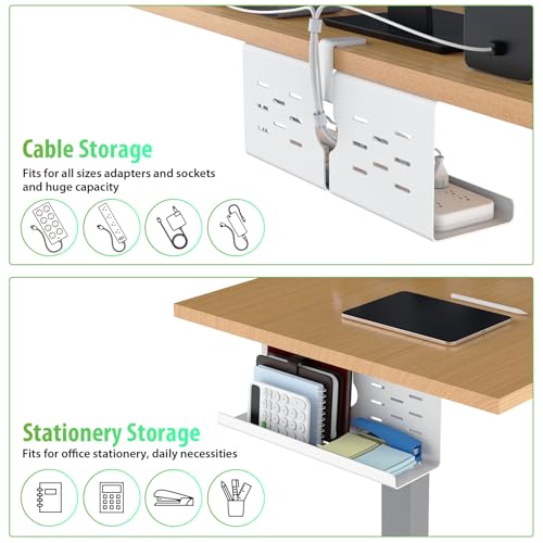 KEEGH 16 in Under Desk Cable Management Tray, Capacity Cable Tary, 3 Pack - color: White, size: 3 Pack