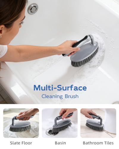 MR.SIGA Heavy Duty Scrub Brush with Comfortable Grip for Bathroom Shower