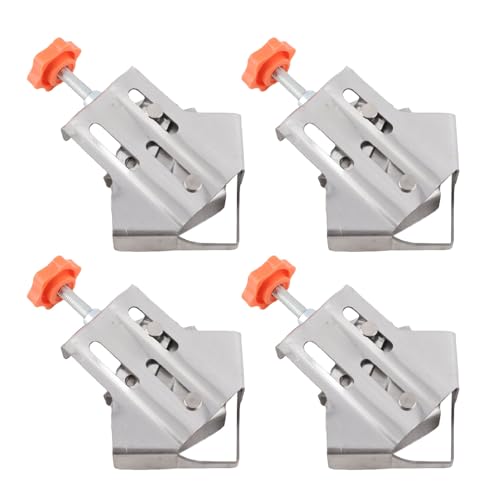 Corner Clamp Set 4 Pack, 90 Degree Right Angle Clamping for Woodworking, DIY Stainless Steel 1.6mm Adjustable Swing Jaw