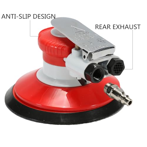 6 Inches Air Random Orbital Sander, Pneumatic Palm Sanders For Wood Polisher Metal,And Auto Body Work, Dual-action Sander - size: 6inch