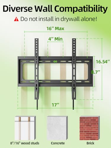 USX MOUNT Low Profile Tilt TV Wall Mount for 26-60 Inch TVs up to 99lbs - size: 26-60 inch