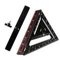 7 Inch Foldable Carpenter Square, Multi-Purpose Speed Square with T-Ruler, Rafter Square,Protractor, Angle Measuring & Marking Gauge for Woodworking, Carpentry & Layout (Dark-with jig) - color: Dark-with jig