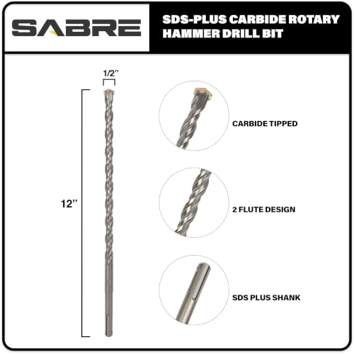 1/2 Inch x 12 Inch SDS Plus Rotary Hammer Drill Bit - size: 1/2" x 12" Version 2