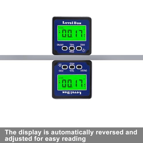 Digital Inclinometer Angle Finder Gauge, IP54 Digital Electronic Protractor Bevel Gauge, Inclinometer Angle Cube Level Box with LCD screen for Woodworking, Table Saw and etc (Blue)