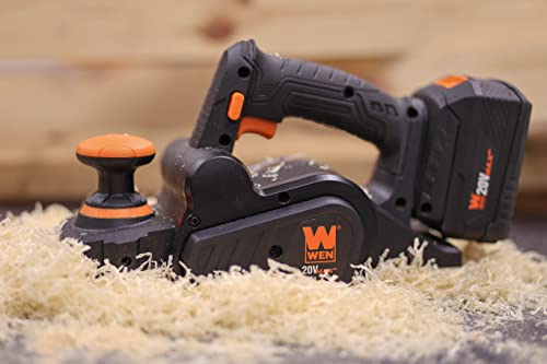 WEN Cordless Planer, Brushless with 3-1/4-Inch Blade, 20V Max 4.0 Ah Lithium-Ion Battery and Charger (20653) - size: Cordless Hand Planer