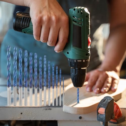 HIDOTOL 13 PCS Blue Coating Cobalt Drill Bit Set M35 HSS Twist Drill Bits 1/16"-1/4" for Hardened Metal, Stainless Steel, Cast Iron, Plastic and Wood - size: Blue Coating Cobalt 13 PCS